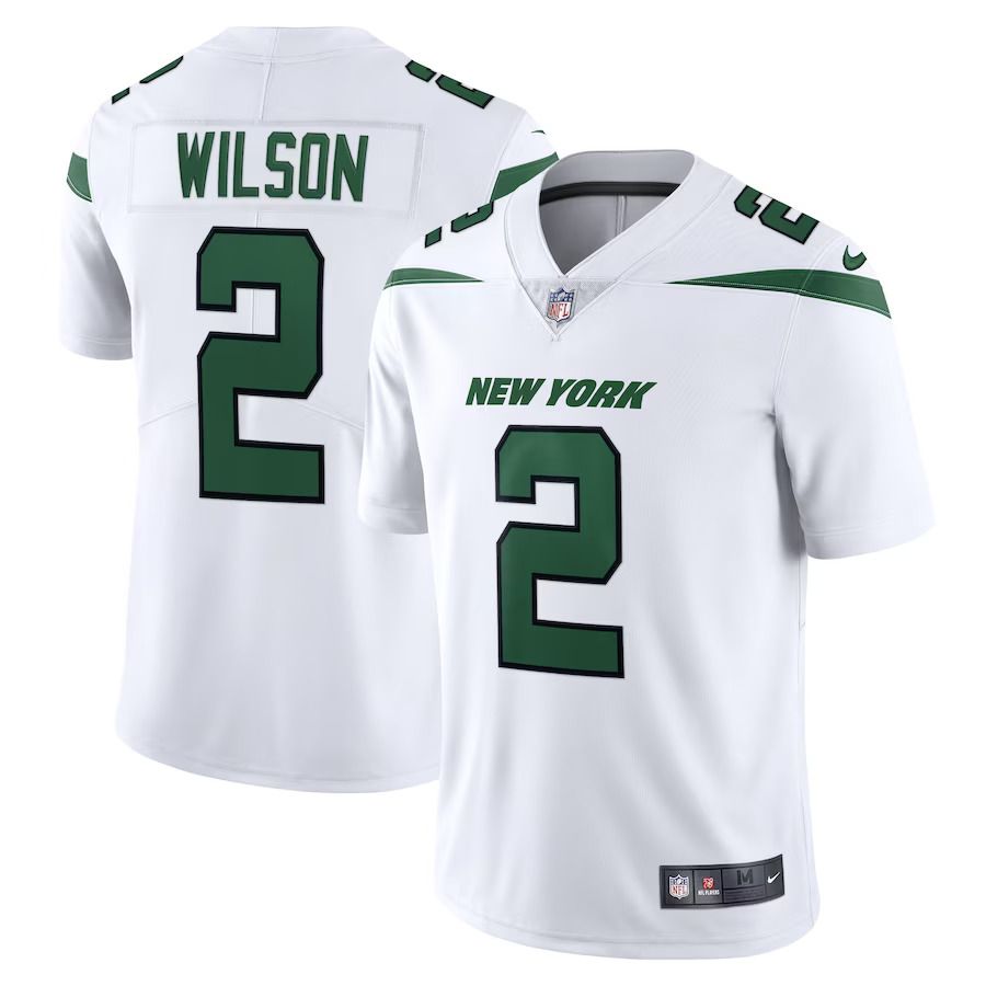 Men New York Jets #2 Zach Wilson Nike Spotlight White Vapor Limited NFL Jersey